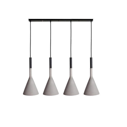 Conical Concrete Eclectic Metal Pendant Light