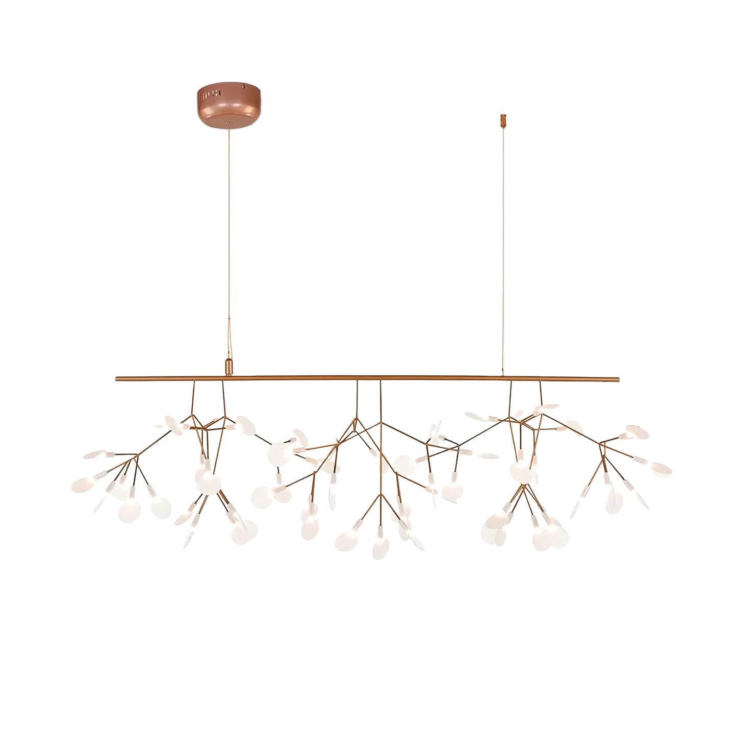 Rose Gold Firefly LED Eclectic Metal Chandelier