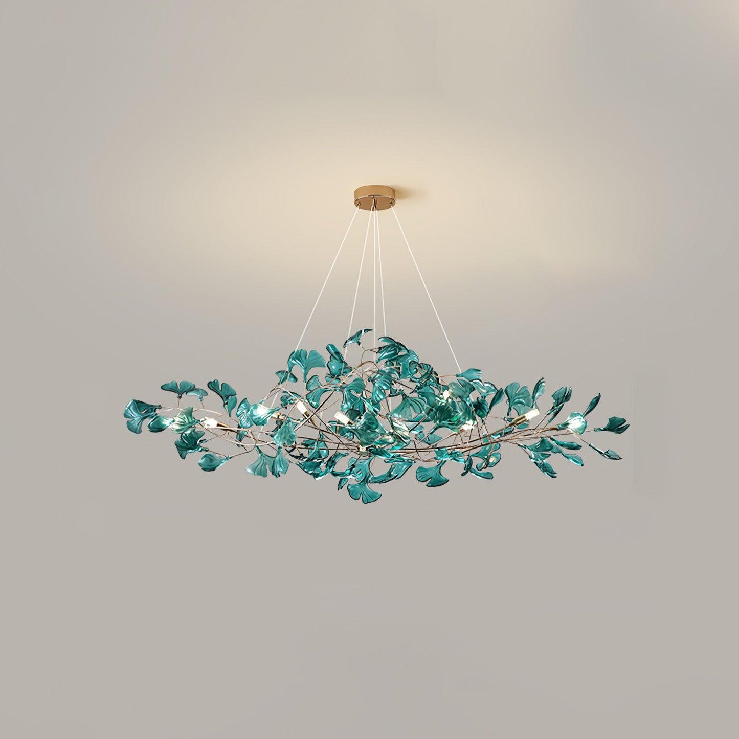 Acrylic Ginkgo Leaf Contemporary Metal Chandelier