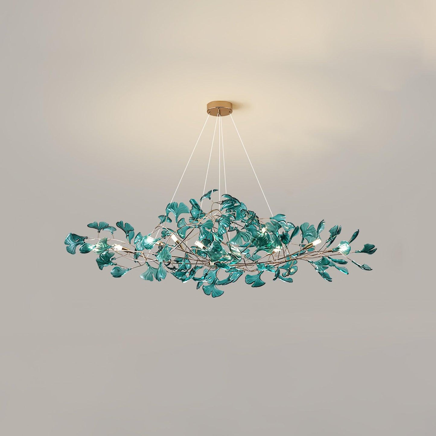 Acrylic Ginkgo Leaf Contemporary Metal Chandelier