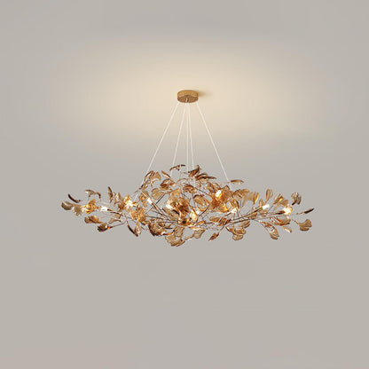 Acrylic Ginkgo Leaf Contemporary Metal Chandelier