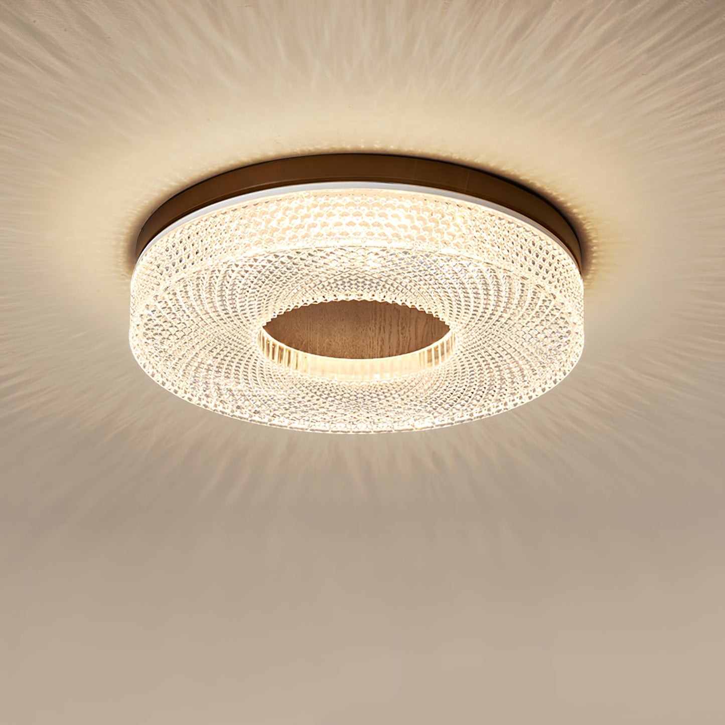 Acrylic Halo Round Contemporary Metal Ceiling Light