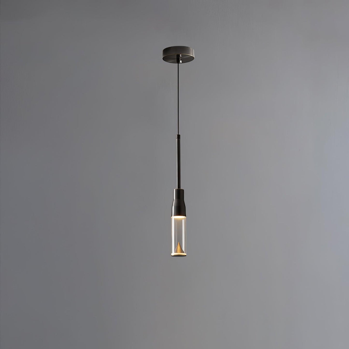 Acrylic Hat Plate Modern Brass Pendant Light