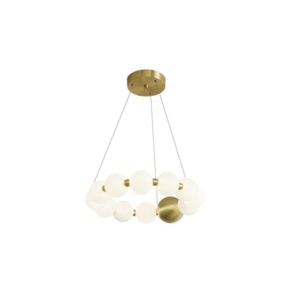 Acrylic Pearls Art Deco Brass Chandelier