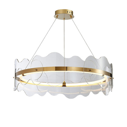 Acrylic Wave Luxury Metal Chandelier