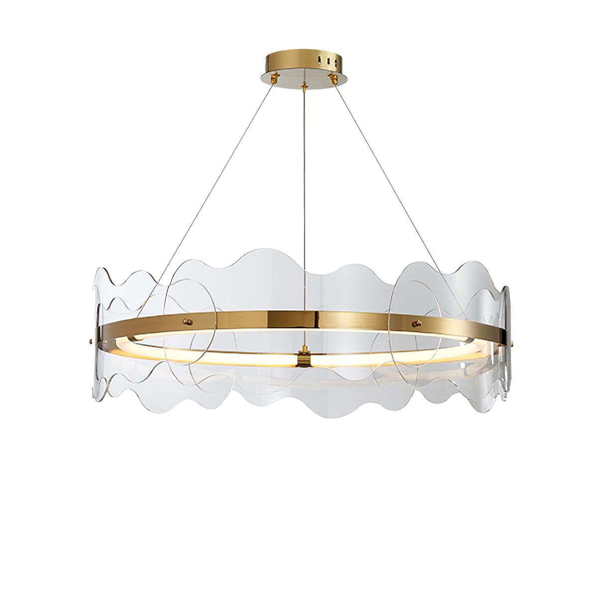 Acrylic Wave Luxury Metal Chandelier