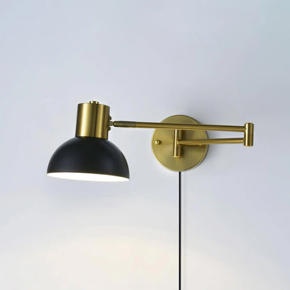 Adjustable Arm Plug In Modern Metal Wall Lamp