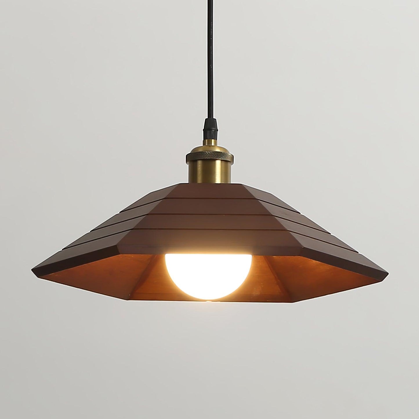 Aeyee Wood Rustic Metal Pendant Light