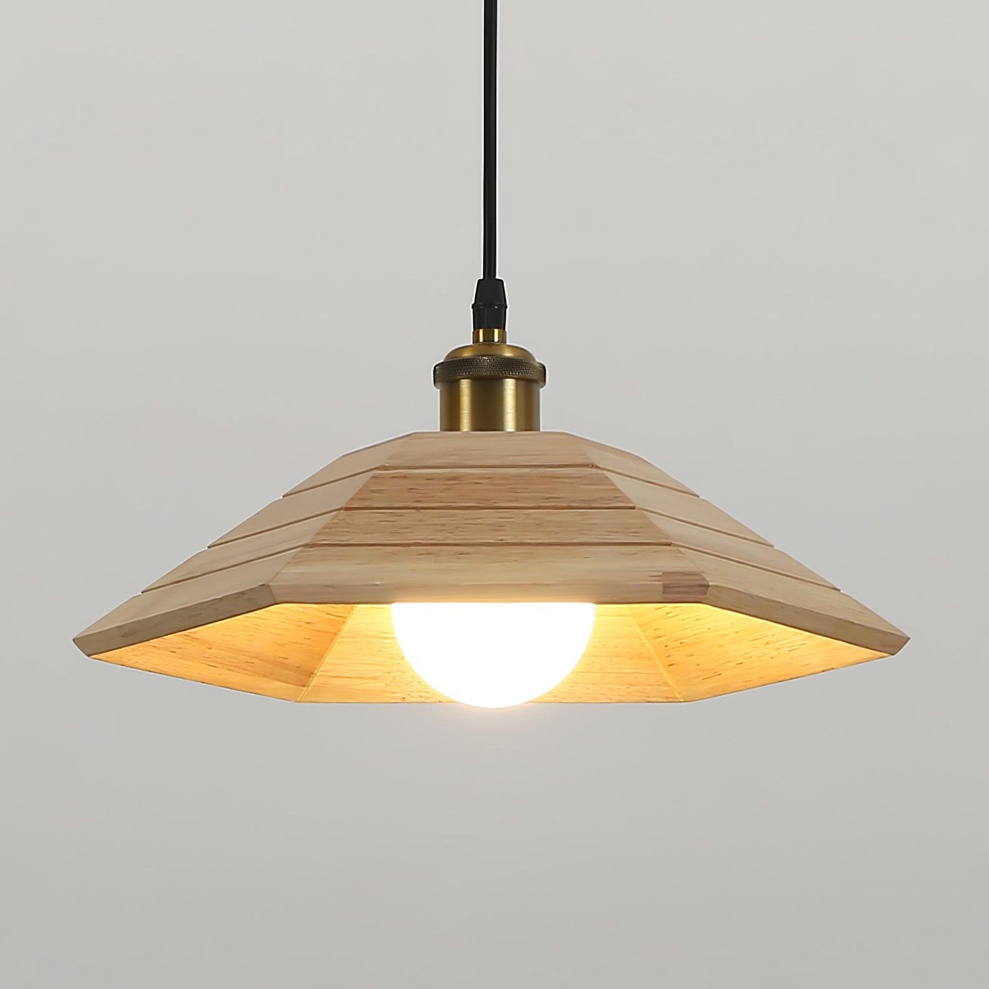 Aeyee Wood Rustic Metal Pendant Light