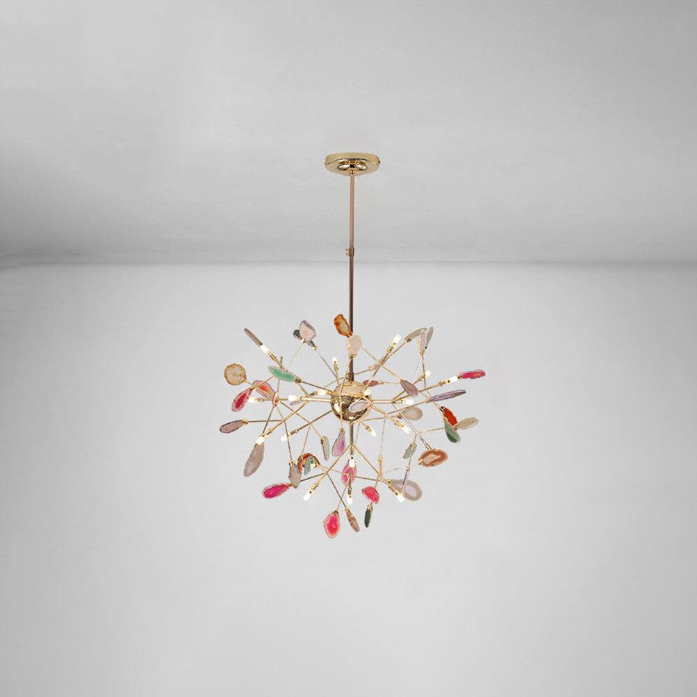 Agate Flake Eclectic Metal Chandelier