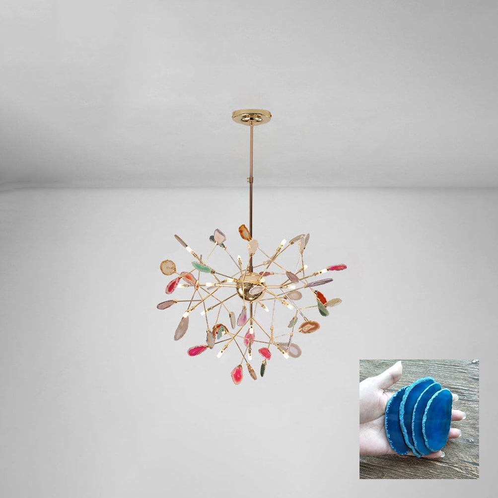 Agate Flake Eclectic Metal Chandelier