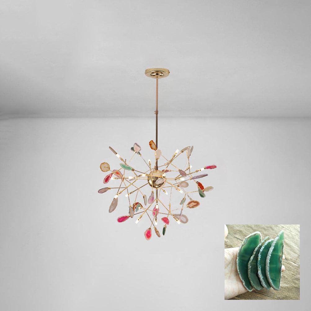 Agate Flake Eclectic Metal Chandelier