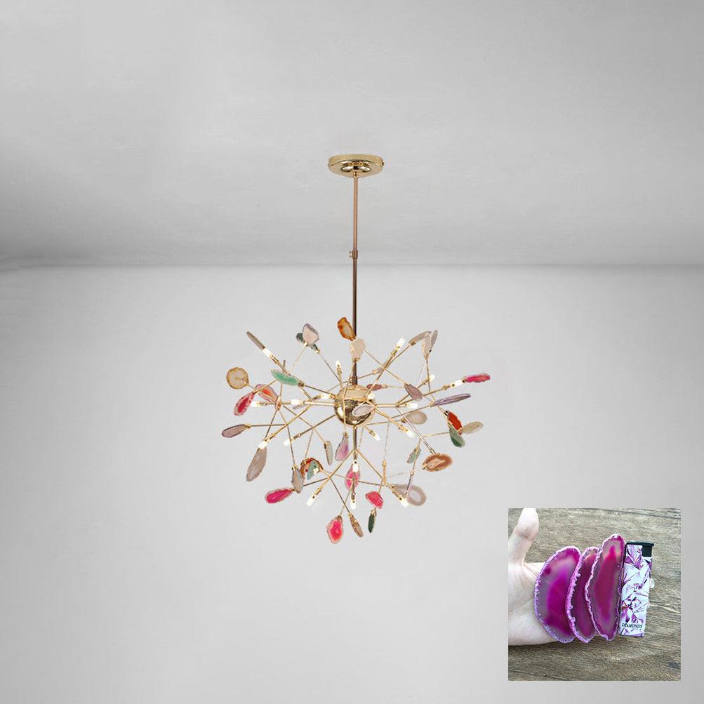 Agate Flake Eclectic Metal Chandelier