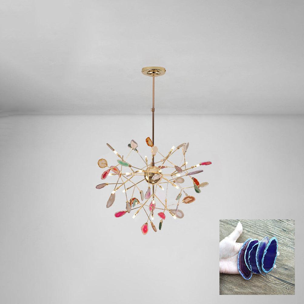 Agate Flake Eclectic Metal Chandelier