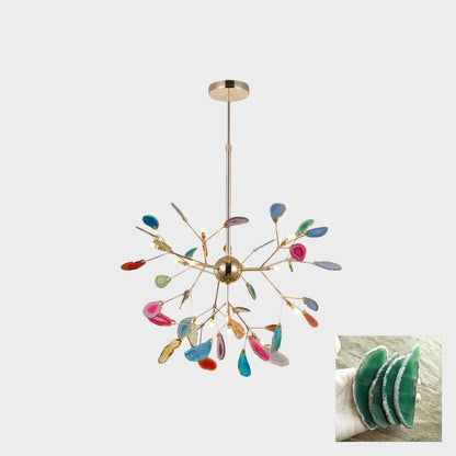 Agate Flake Eclectic Metal Chandelier