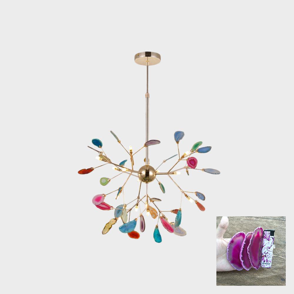 Agate Flake Eclectic Metal Chandelier