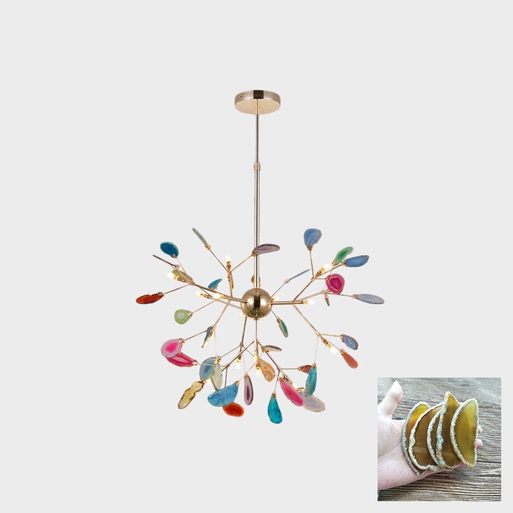 Agate Flake Eclectic Metal Chandelier