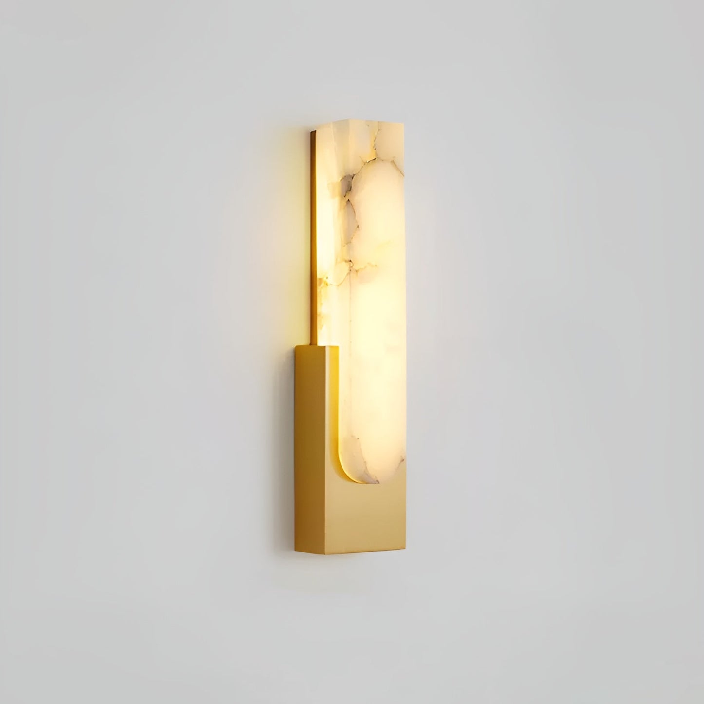 Agatha Alabaster Modern Metal Wall Lamp