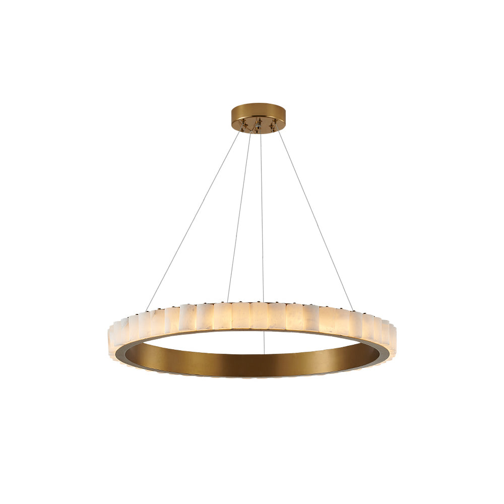 Alabaster Avalon Halo Contemporary Metal Chandelier