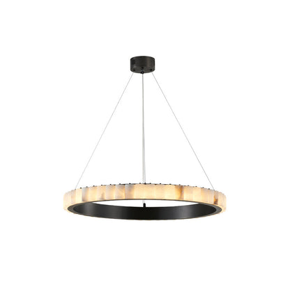 Alabaster Avalon Halo Contemporary Metal Chandelier