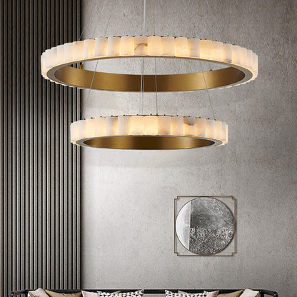 Alabaster Avalon Halo Contemporary Metal Chandelier