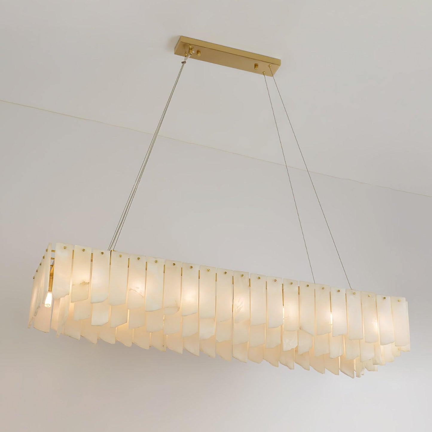 Alabaster Cascade Tiered Luxury Brass Chandelier