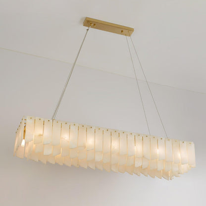 Alabaster Cascade Tiered Luxury Brass Chandelier