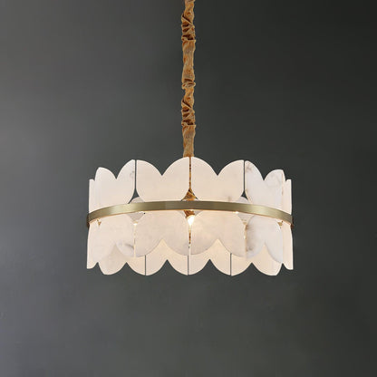 Alabaster Cloudscape Modern Brass Chandelier