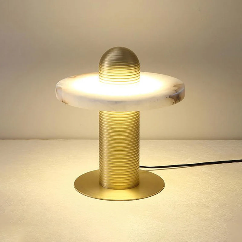 Alabaster Comet Modern Metal Table Lamp