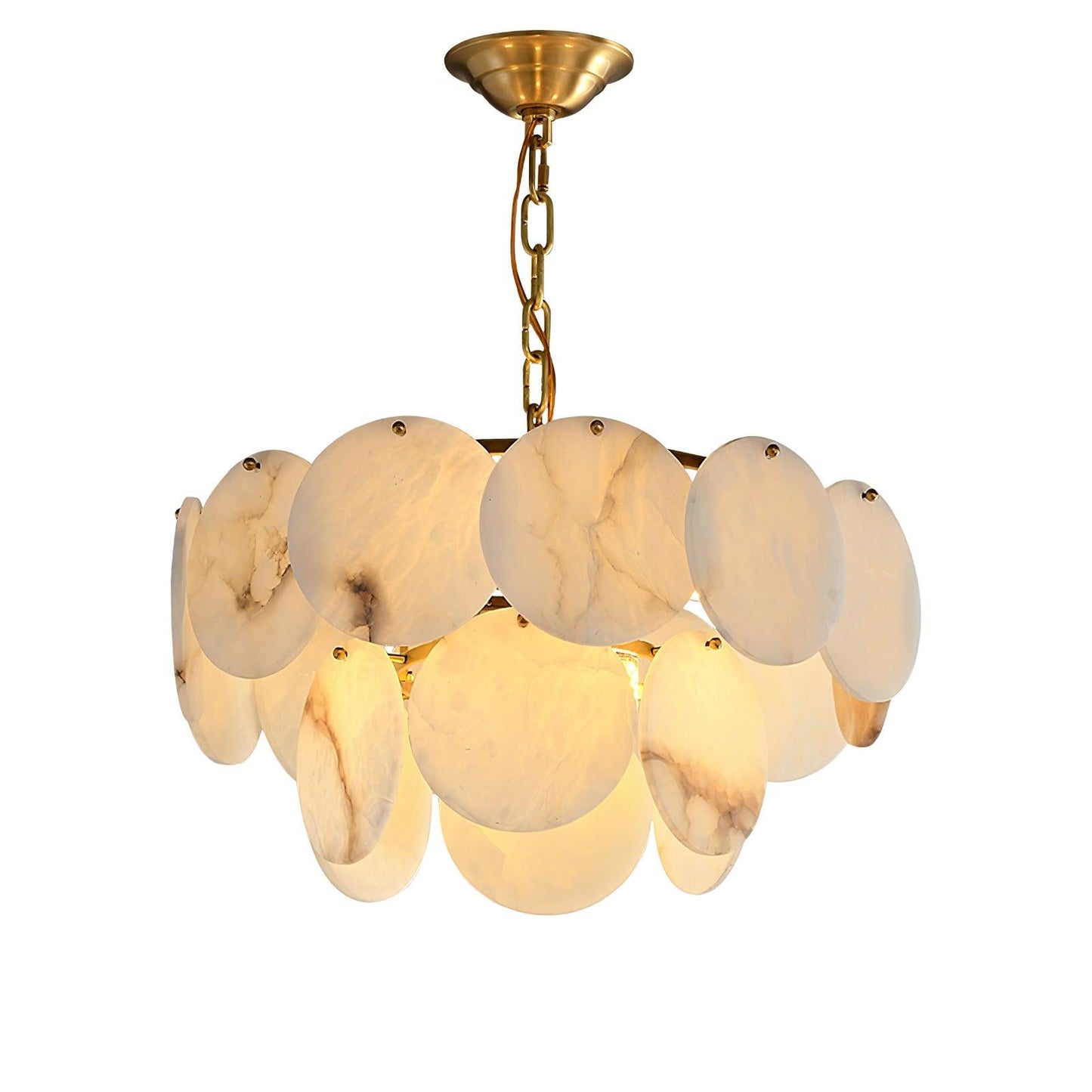 Alabaster Shell Classic Brass Chandelier