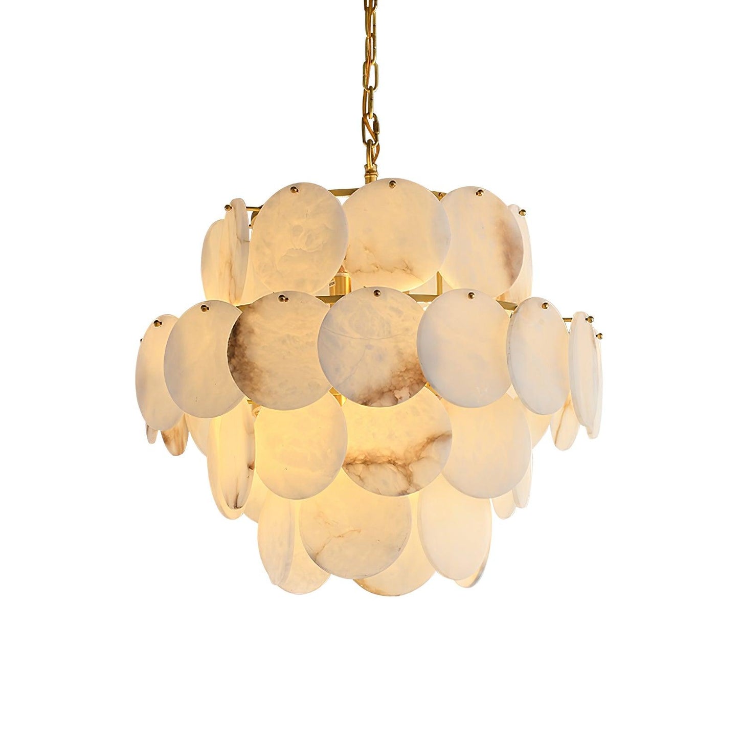 Alabaster Shell Classic Brass Chandelier