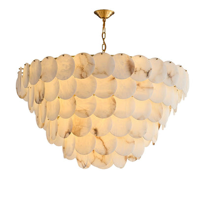 Alabaster Shell Classic Brass Chandelier