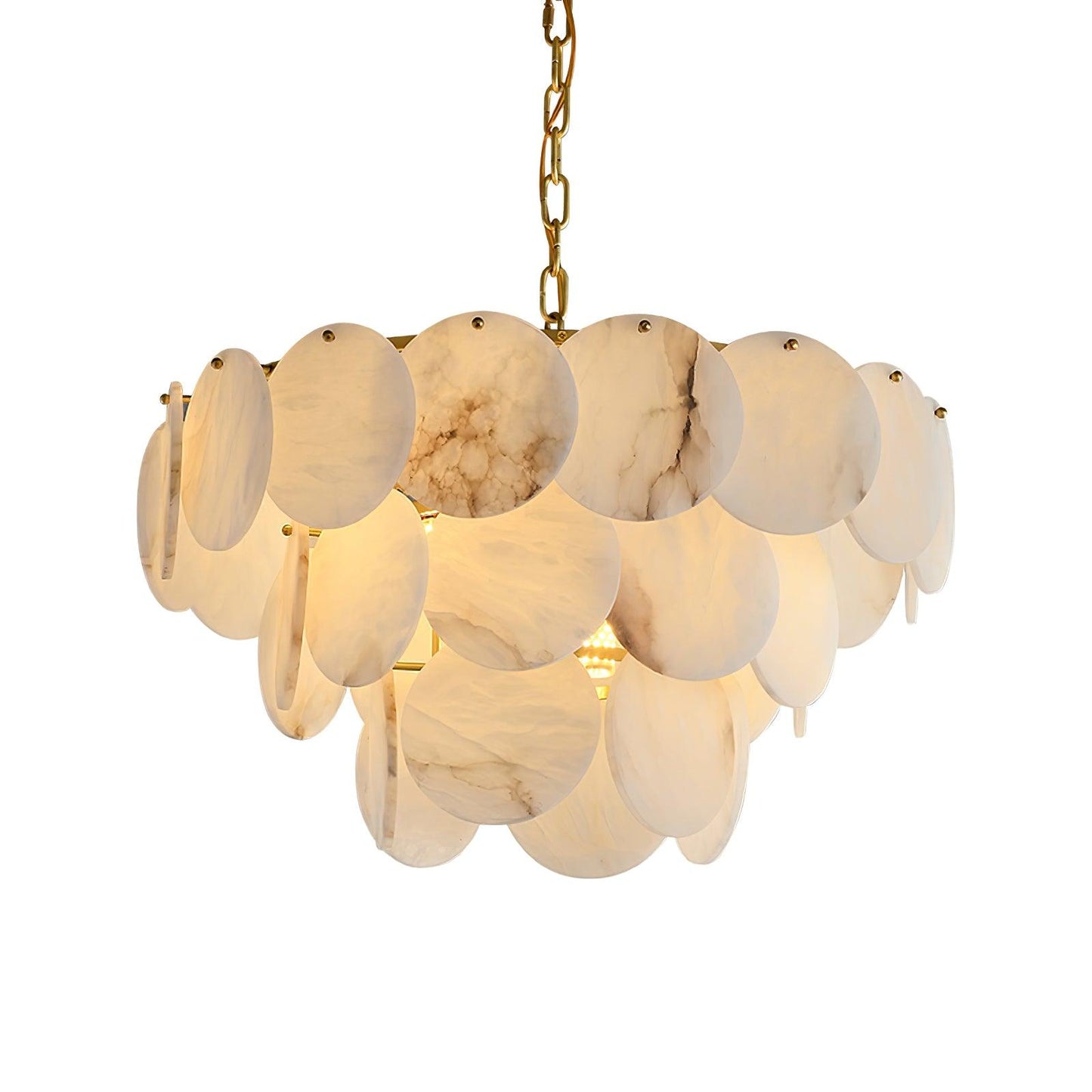 Alabaster Shell Classic Brass Chandelier