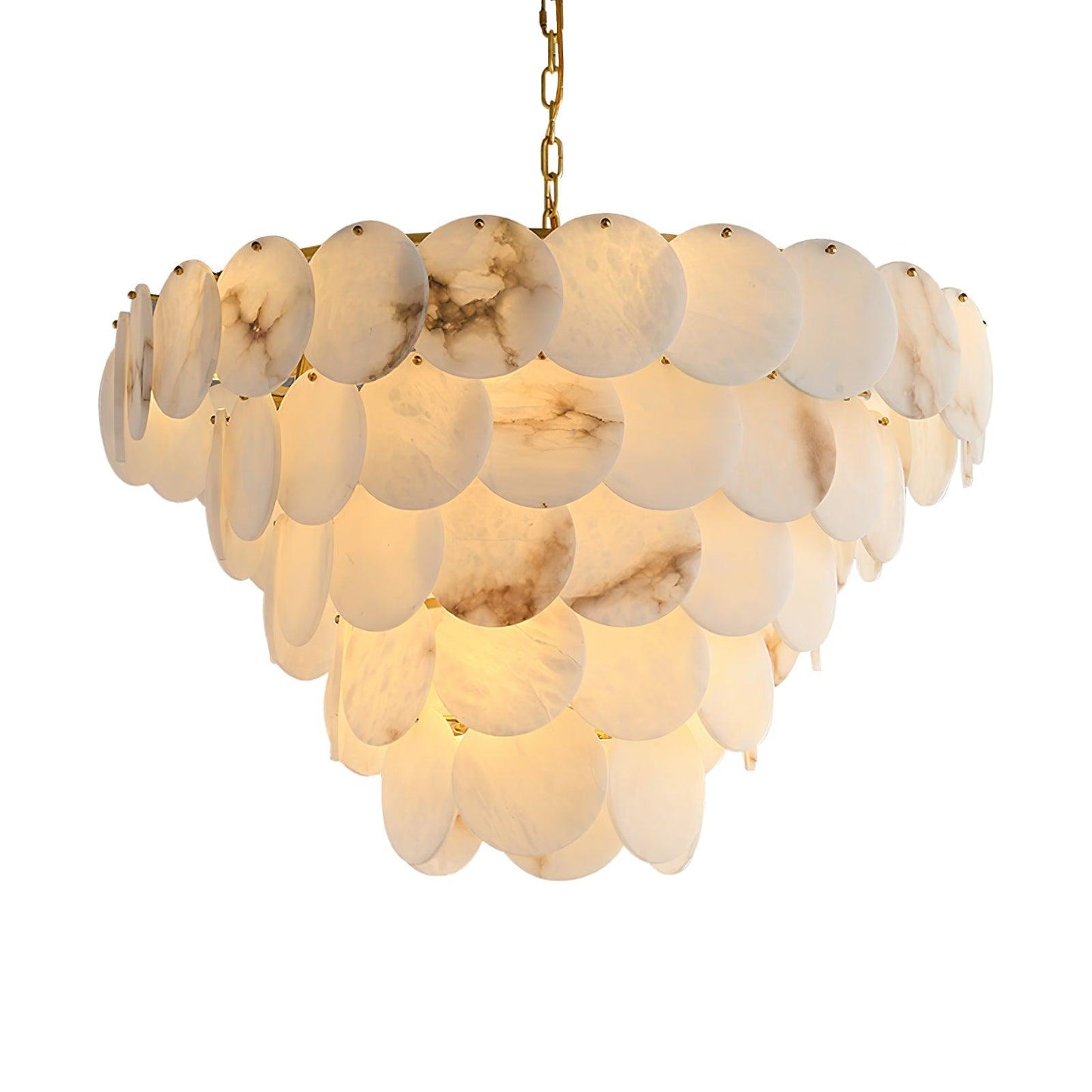 Alabaster Shell Classic Brass Chandelier