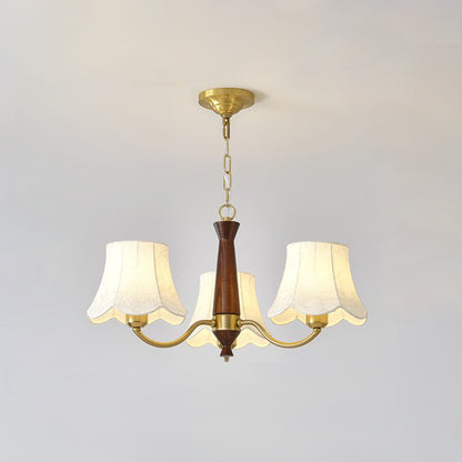 Alyssa Fabric Modern Wood Chandelier