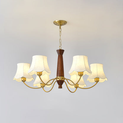 Alyssa Fabric Modern Wood Chandelier