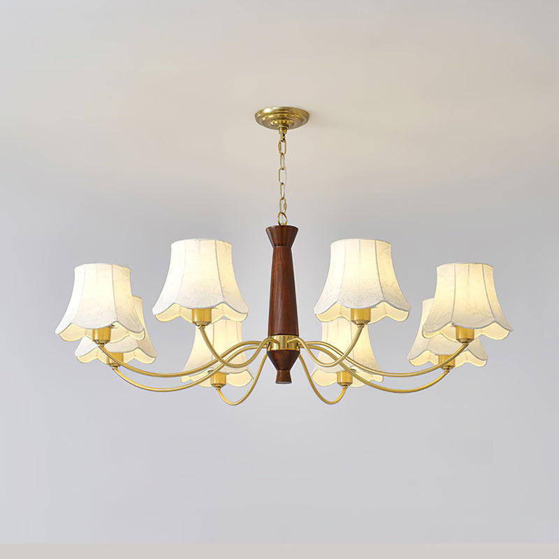 Alyssa Fabric Modern Wood Chandelier