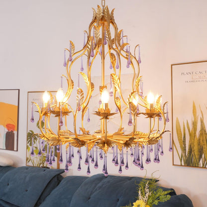 Amethyst Drops Modern Crystal Chandelier