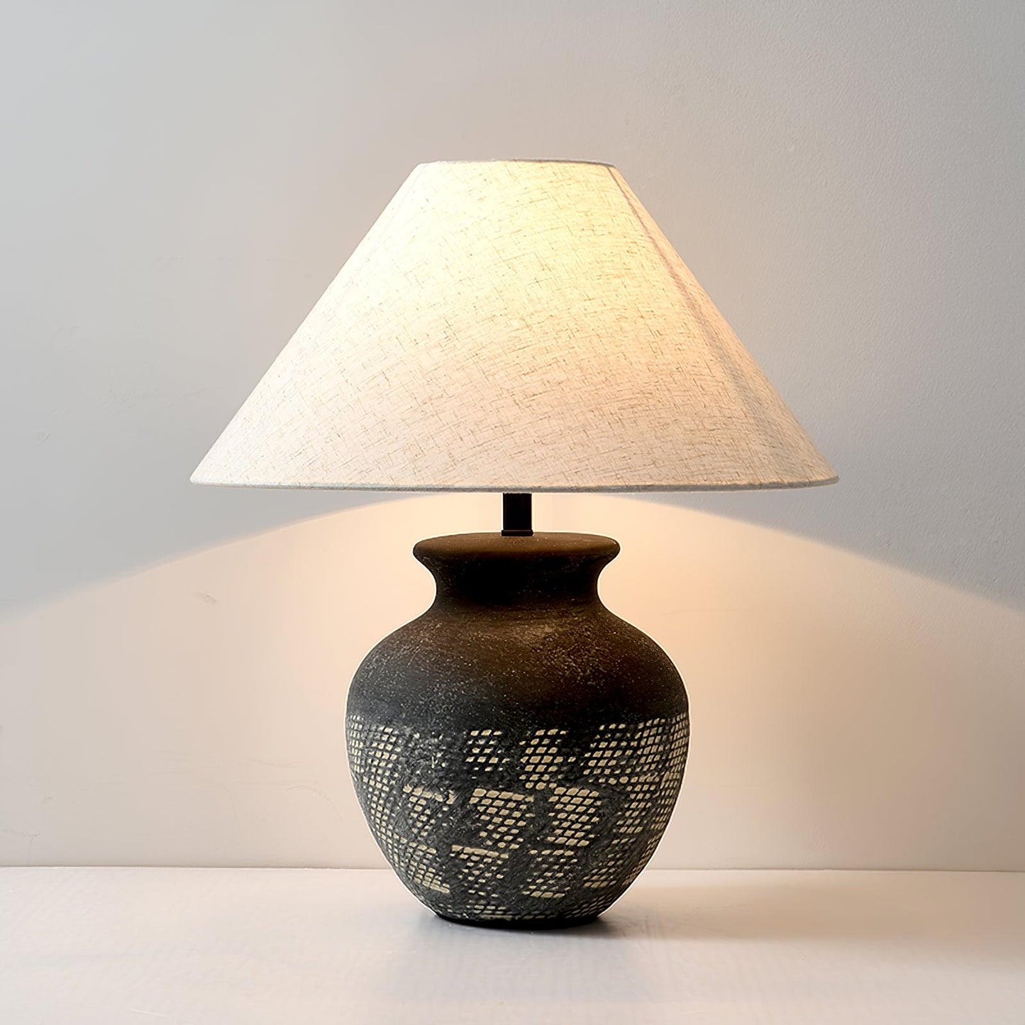 Ansel Ceramic Eclectic Metal Table Lamp