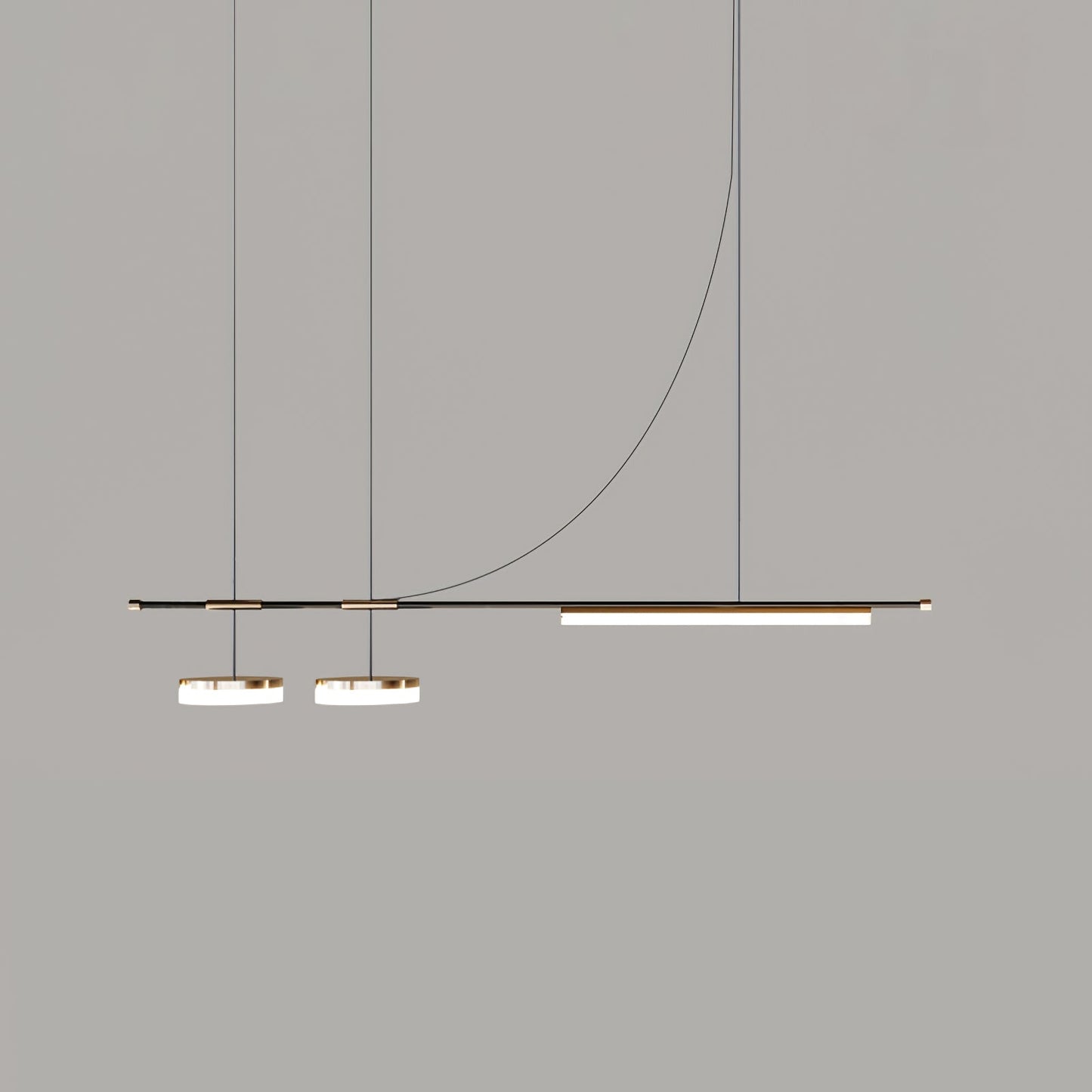 Arc Horizon Island Contemporary Metal Pendant Light