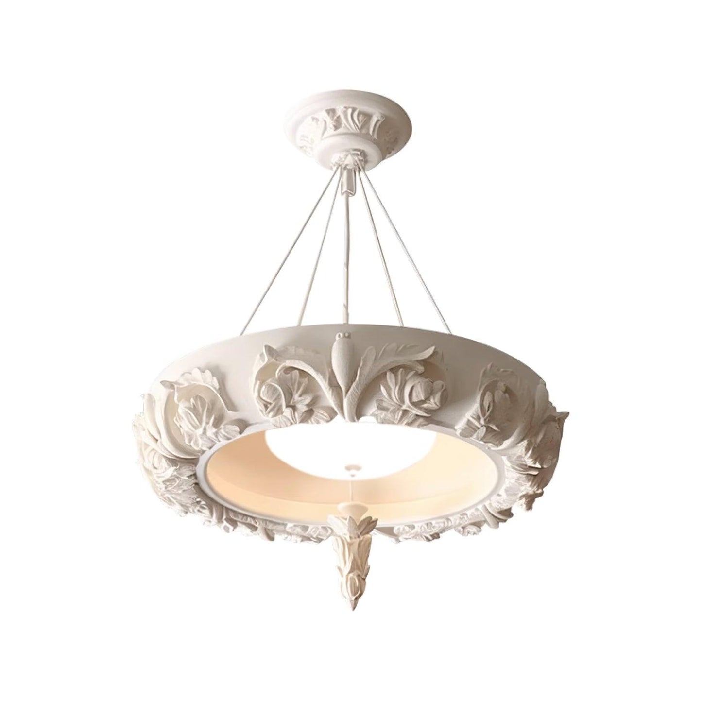 Artistic Carved Plaster Minimalist Metal Chandelier