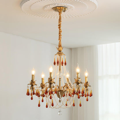 Aureate Amber Eclectic Crystal Chandelier