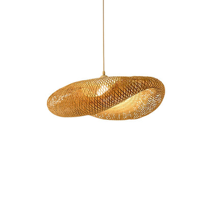 Bamboo Weaving Eclectic Metal Pendant Lamp