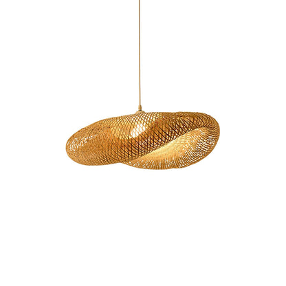 Bamboo Weaving Eclectic Metal Pendant Lamp