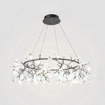 Black Big O Firefly LED Modern Metal Chandelier