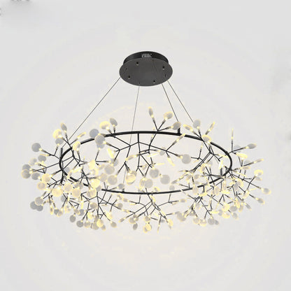 Black Big O Firefly LED Modern Metal Chandelier