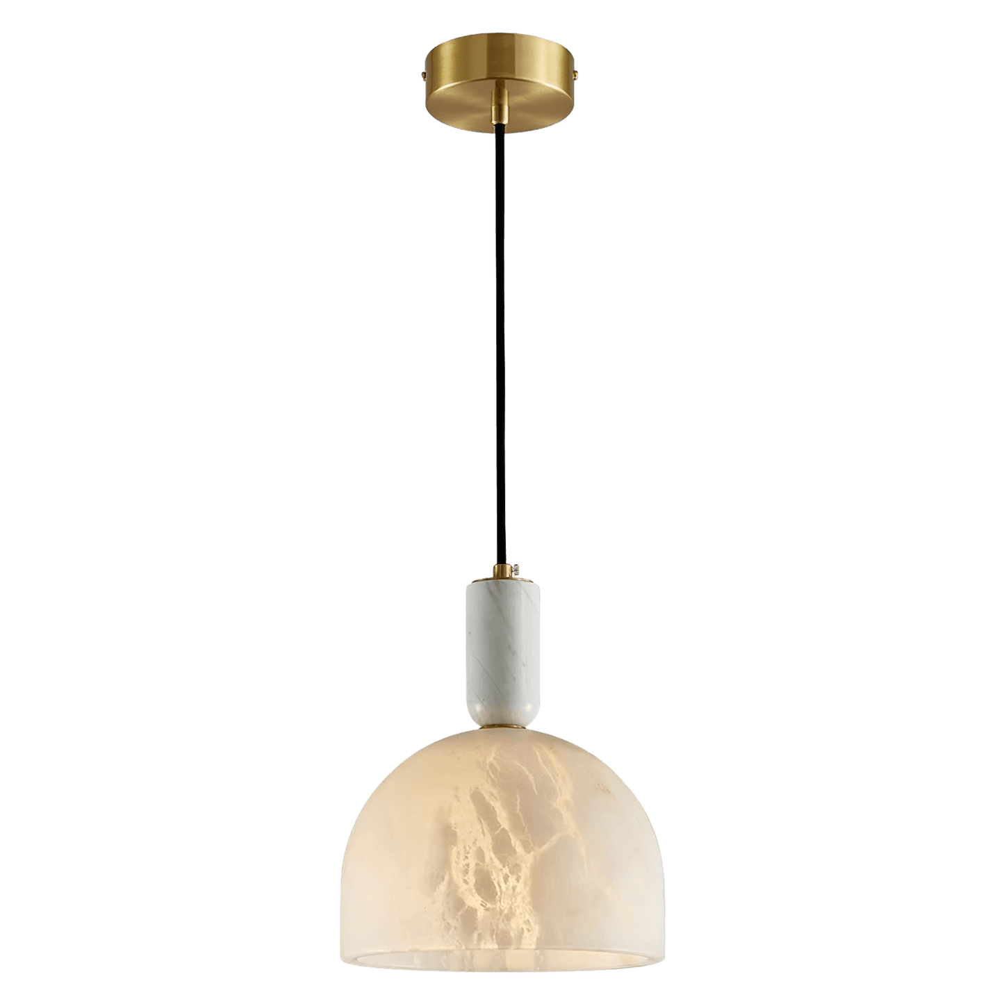 Blair Alabaster Minimalist Brass Pendant Light