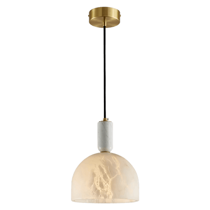 Blair Alabaster Minimalist Brass Pendant Light