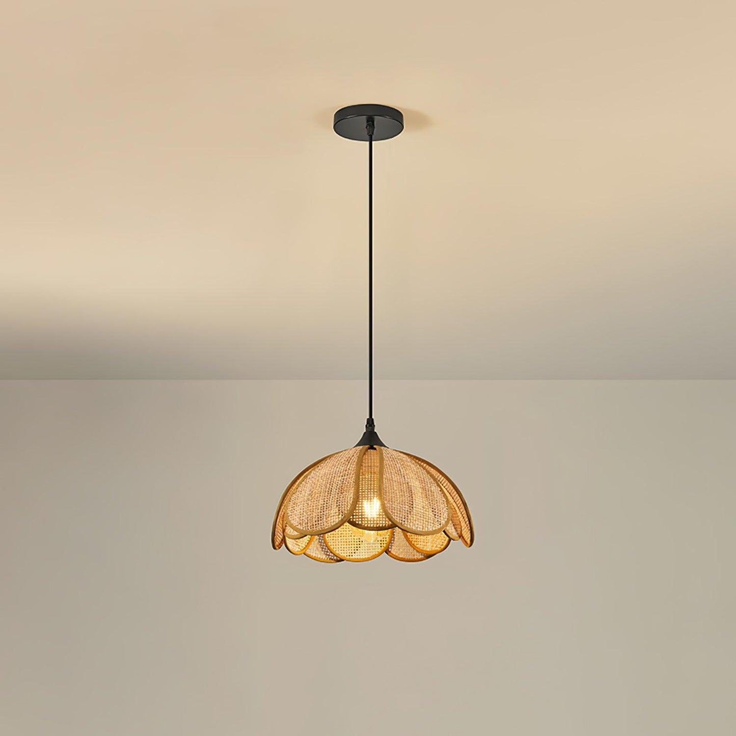 Bloom Rattan Eclectic Metal Pendant Lamp