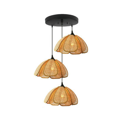 Bloom Rattan Eclectic Metal Pendant Lamp